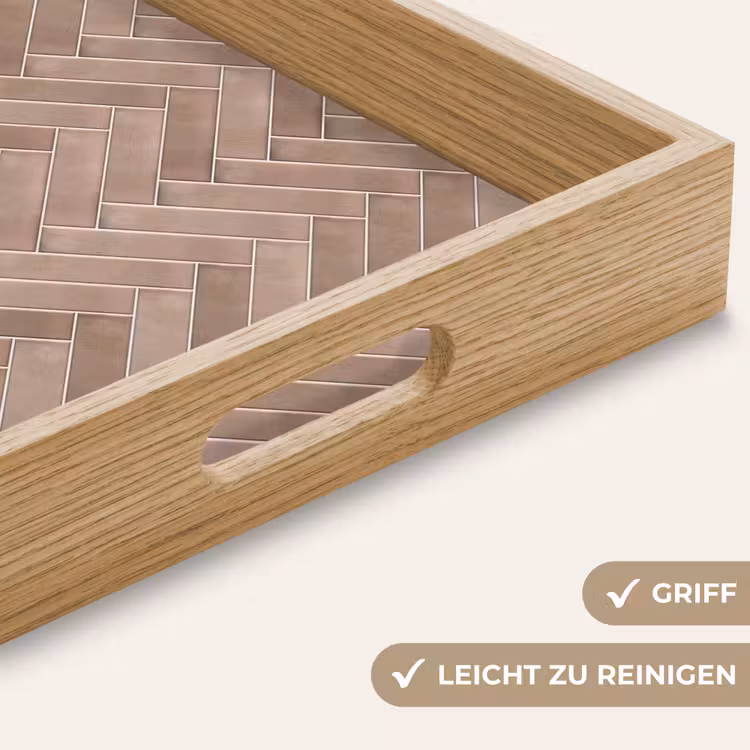 Visgraat - Wandtegel - Oudroze - Terracotta Dienblad Rechthoek middel 911 -USP_HandgreepDE