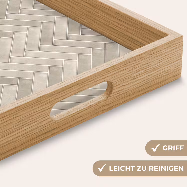 Visgraat - Wandtegel - Beige Dienblad Rechthoek middel 911 -USP_HandgreepDE