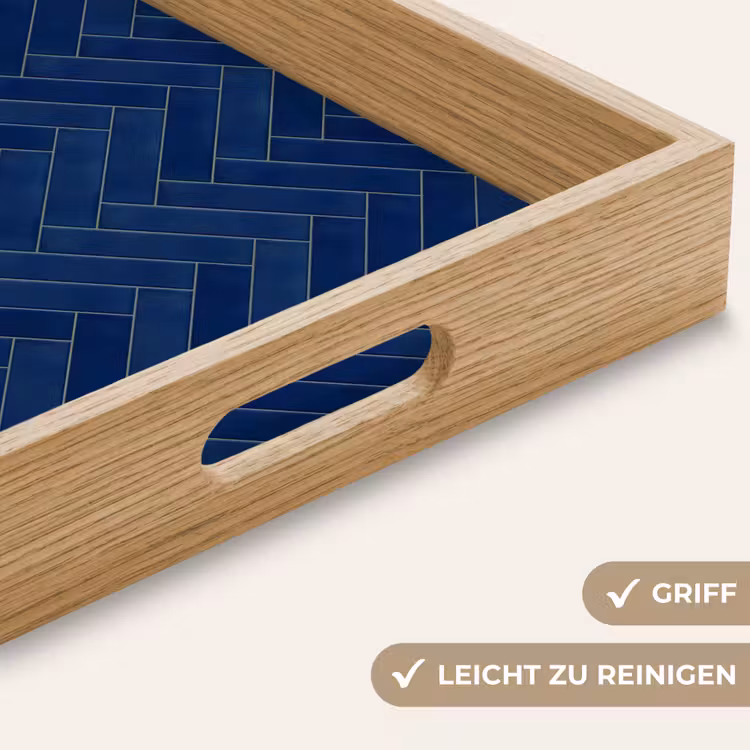 Visgraat - Wandtegel - Donkerblauw - Navy Blue Dienblad Rechthoek middel 911 -USP_HandgreepDE