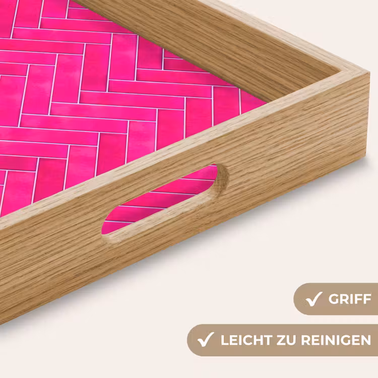 Visgraat - Wandtegel - Fuchsia - Roze Dienblad Rechthoek middel 911 -USP_HandgreepDE