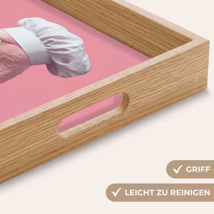 Flamingo - Roze - Koksmuts - Vogel Dienblad Rechthoek middel -USP_HandgreepDE