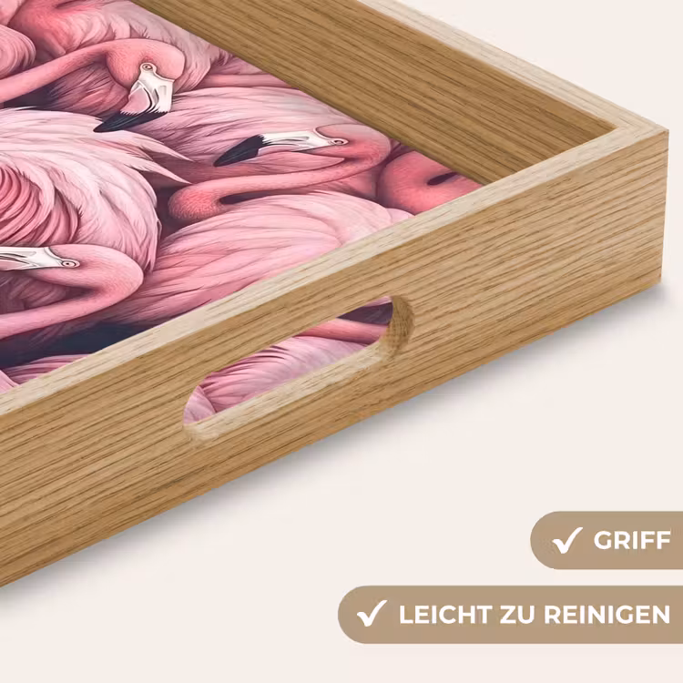Flamingo - Roze - Dieren Dienblad Rechthoek middel -USP_HandgreepDE