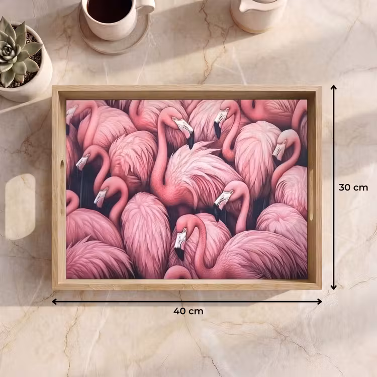 Flamingo - Roze - Dieren Dienblad Rechthoek middel -USP_Formaat