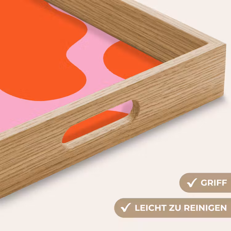 Vlekken - Rood - Roze - Patroon - Minimalistisch Dienblad Rechthoek middel -USP_HandgreepDE