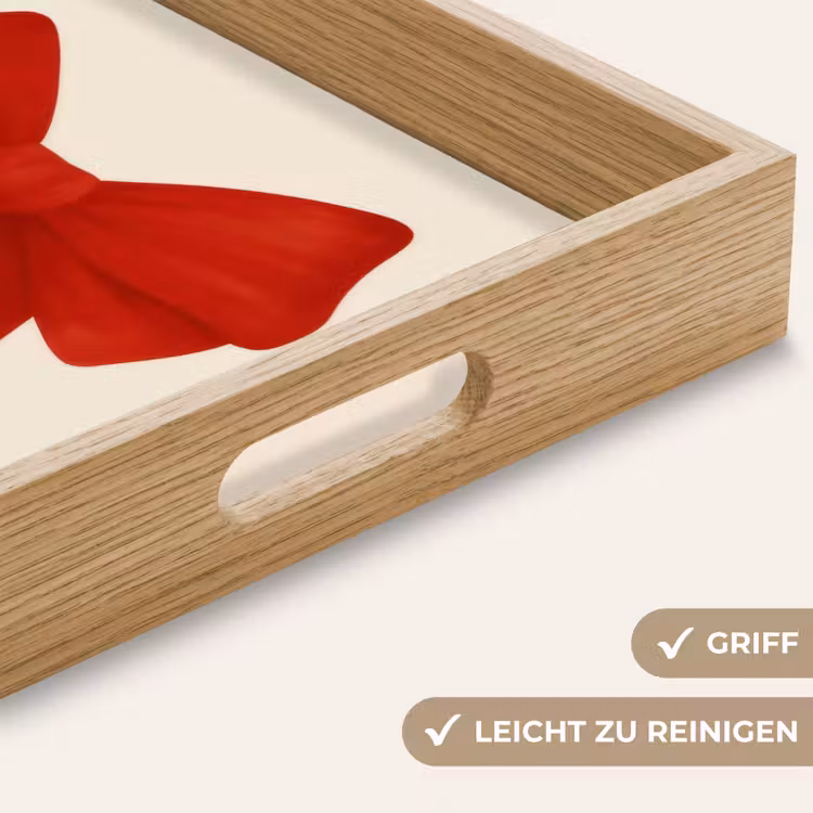 Strik - Symmetrisch - Rood - Lint Dienblad Rechthoek middel -USP_HandgreepDE