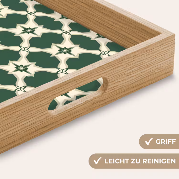 Tegel - Klassiek - Groen Dienblad Rechthoek middel 911 -USP_HandgreepDE