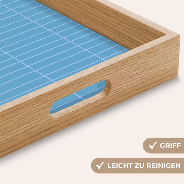 Tegel - Langwerpig - Patroon - Blauw Dienblad Rechthoek middel 911 -USP_HandgreepDE