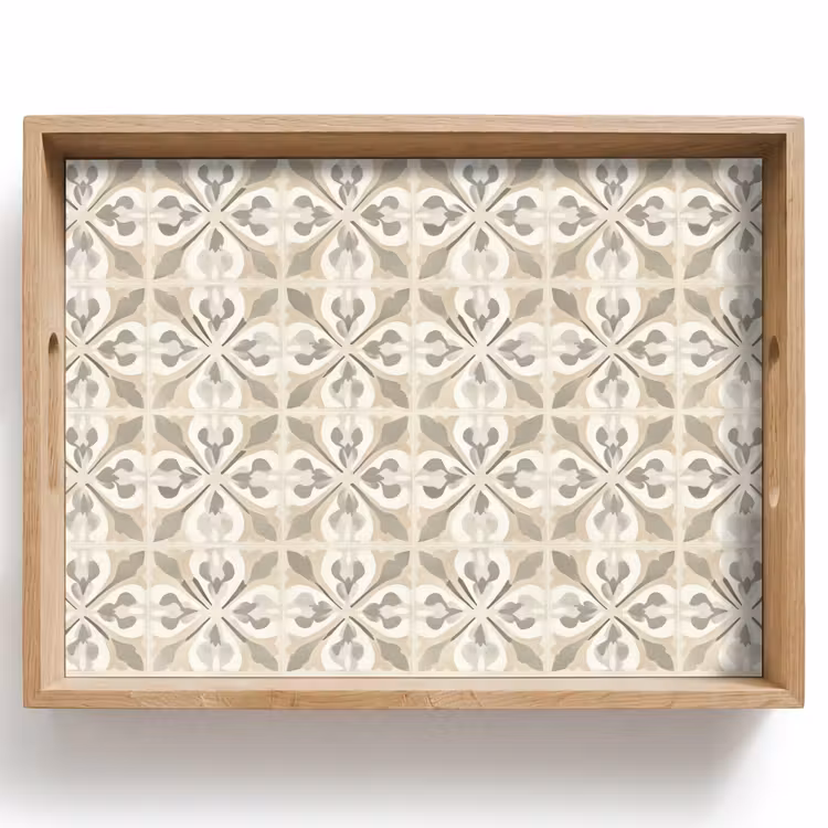 Tegel - Motief - Beige Dienblad Rechthoek middel 911 -z3d_shopping