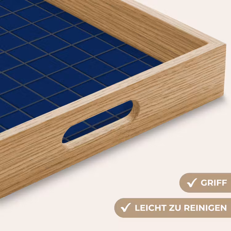 Tegel - Patroon - Blauw Dienblad Rechthoek middel 911 -USP_HandgreepDE