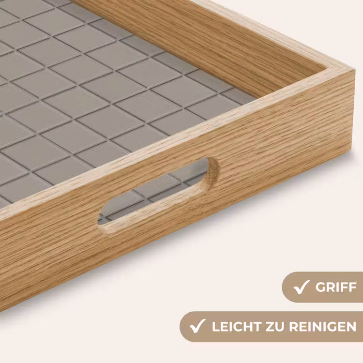 Tegel - Patroon Kiezel - Grijs Dienblad Rechthoek middel 911 -USP_HandgreepDE