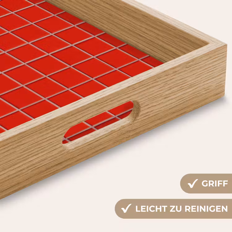 Tegel - Patroon - Kersen - Rood Dienblad Rechthoek middel 911 -USP_HandgreepDE