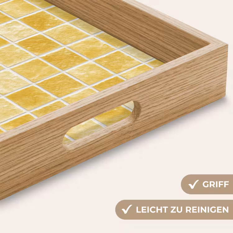 Tegels - Mozaïek - Textuur - Goudgeel Dienblad Rechthoek middel 911 -USP_HandgreepDE