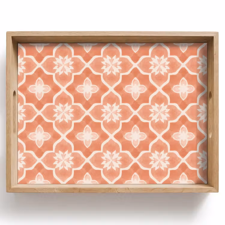 Tegelpatroon - Arabesk - Vintage - Terracotta Dienblad Rechthoek middel 911 -z3d_shopping