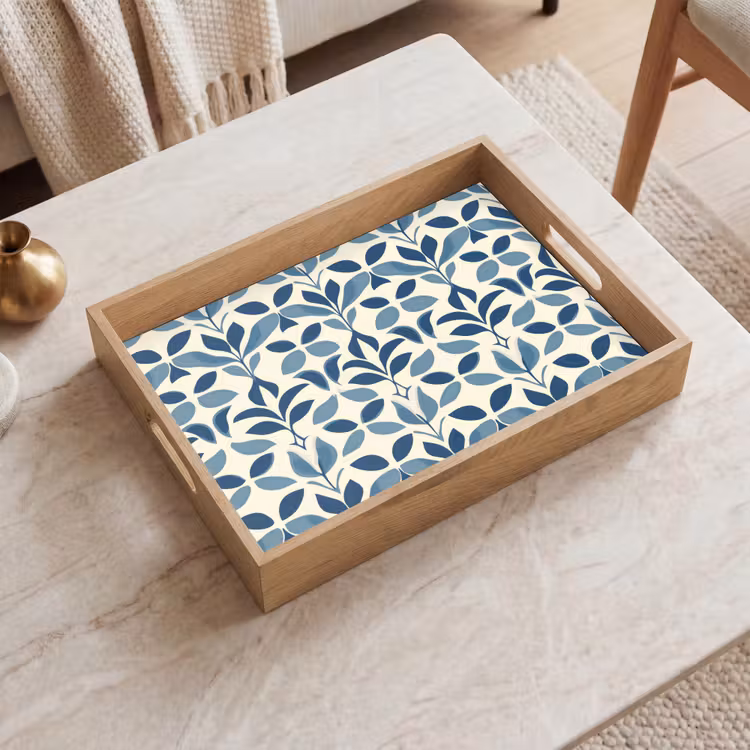 Flora - Modern - Blauw Dienblad Rechthoek middel 911 -sfeer1