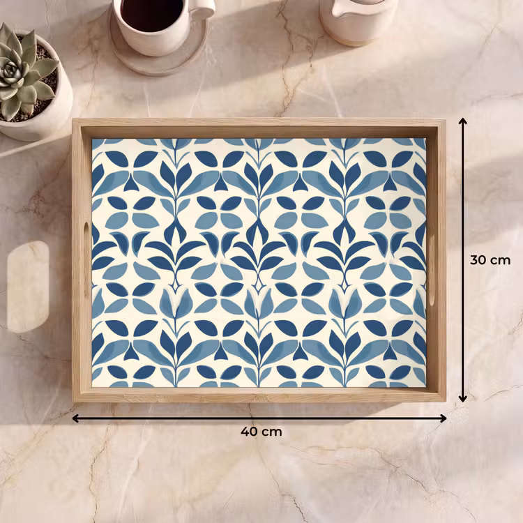Flora - Modern - Blauw Dienblad Rechthoek middel 911 -USP_Formaat