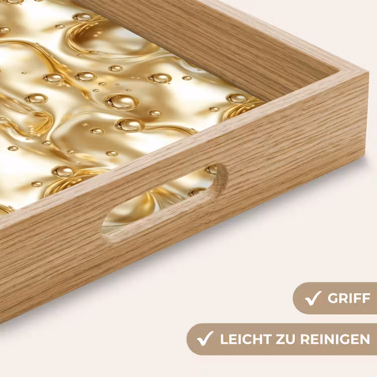 Vloeibaar - Druppels - Goud Dienblad Rechthoek middel 911 -USP_HandgreepDE