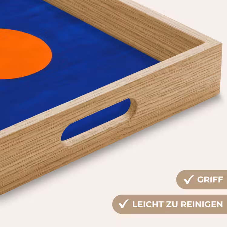 Vorm - Rond - Minimalistisch - Blauw Dienblad Rechthoek middel -USP_HandgreepDE
