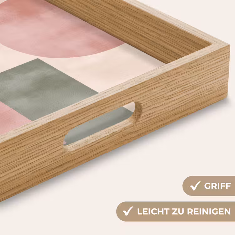 Vormen - Abstract - Cirkel - Zwart Dienblad Rechthoek middel -USP_HandgreepDE