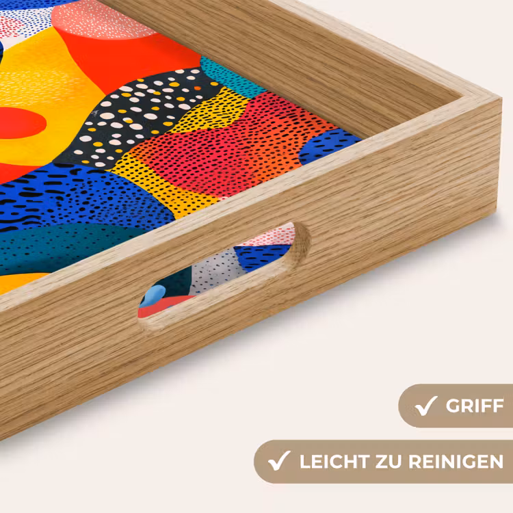 Vormen - Abstract - Stippels - Blauw Dienblad Rechthoek middel -USP_HandgreepDE