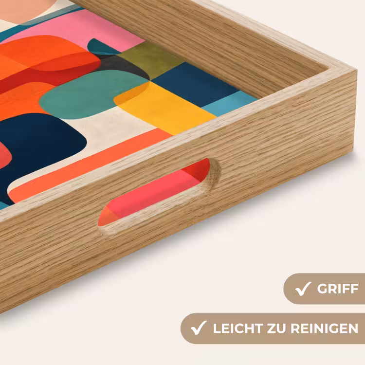 Vormen - Kleurrijk - Abstract - Vlakken Dienblad Rechthoek middel -USP_HandgreepDE