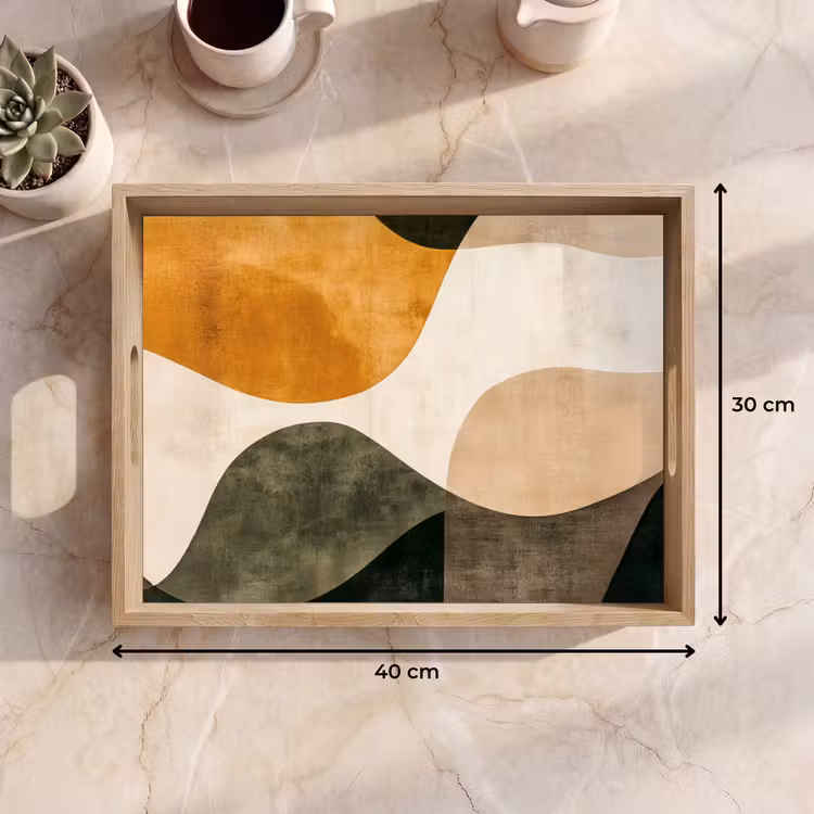 Vormen - Okergeel - Abstract Dienblad Rechthoek middel -USP_Formaat