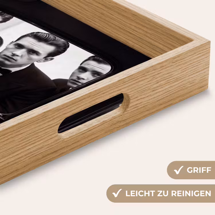 Fotograaf - Camera - Vintage - Journalistiek - Zwart-wit Dienblad Rechthoek middel -USP_HandgreepDE