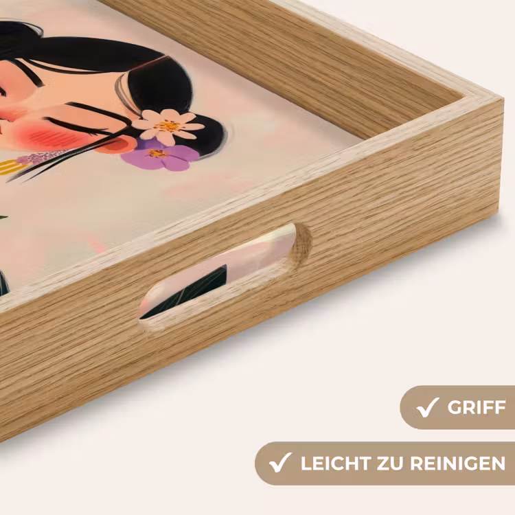Vrouw - Bloemen - Pastel Dienblad Rechthoek middel -USP_HandgreepDE