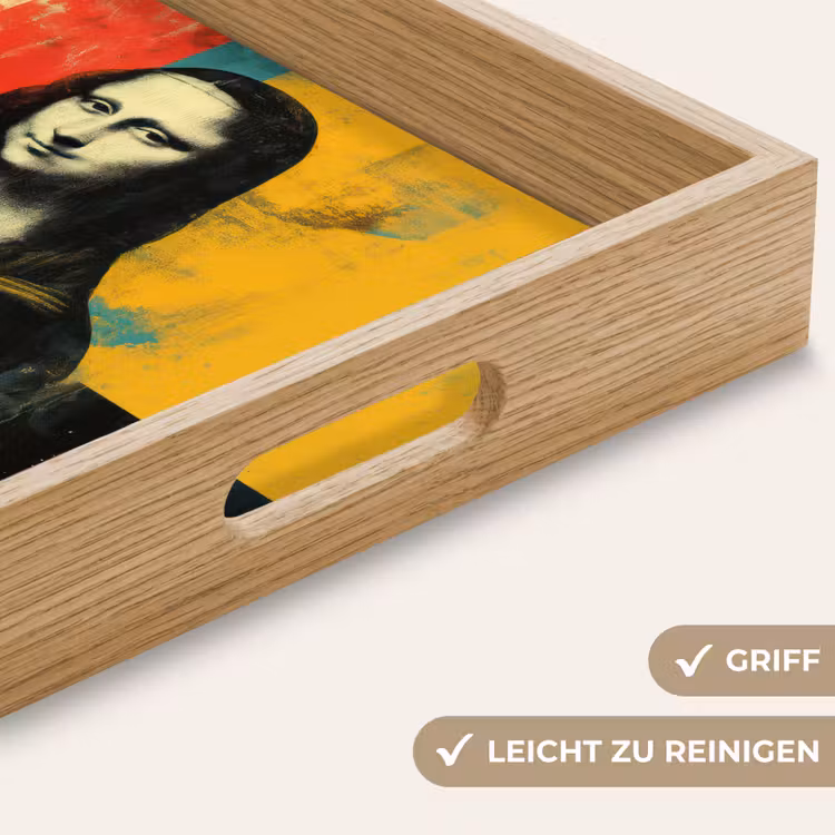 Vrouw - Kleurvlakken - Klassieke schilderkunst Dienblad Rechthoek middel -USP_HandgreepDE