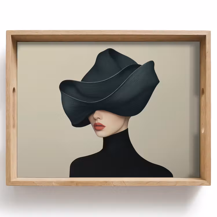 Vrouw - Groen - Hoed Dienblad Rechthoek middel -z3d_shopping