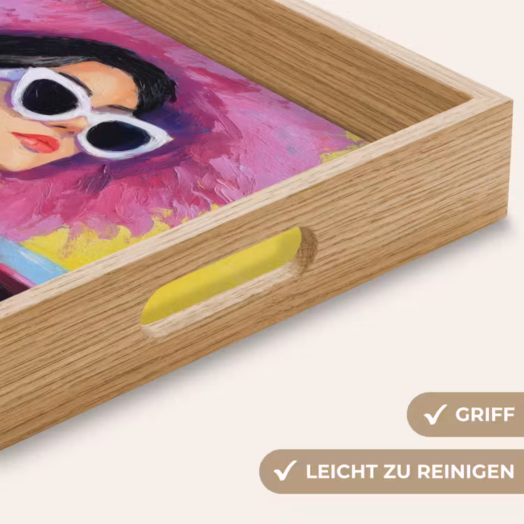 Vrouw - Hoed - Paars - Wijn Dienblad Rechthoek middel -USP_HandgreepDE
