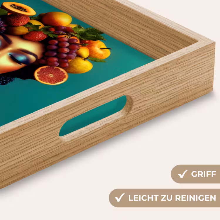 Vrouw - Hoodtooi - Tropisch - Fruit - Druiven Dienblad Rechthoek middel -USP_HandgreepDE