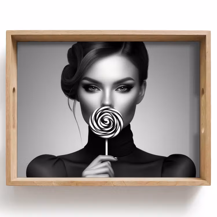 Vrouw - Lolly - Zwart Dienblad Rechthoek middel -z3d_shopping