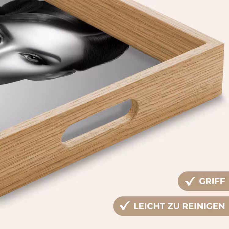 Vrouw - Lolly - Zwart Dienblad Rechthoek middel -USP_HandgreepDE