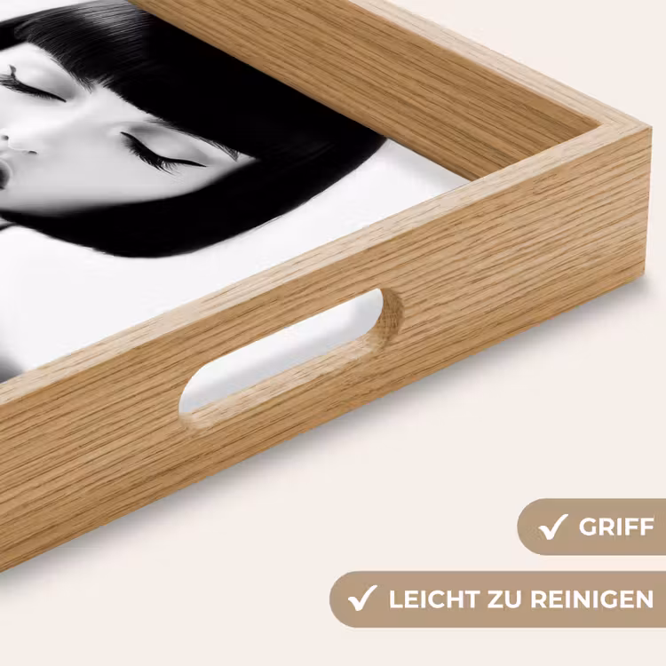 Vrouw - Lolly - Zwart - Wit Dienblad Rechthoek middel -USP_HandgreepDE