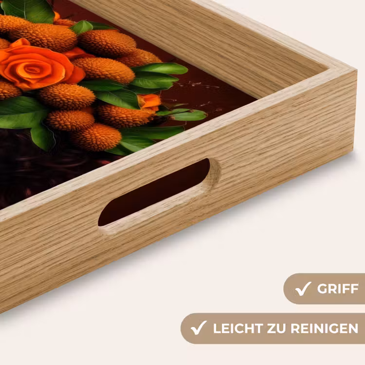 Vrouw - lychee - exotisch Dienblad Rechthoek middel -USP_HandgreepDE