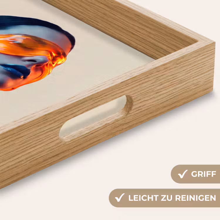 Vrouw - Oranje - Abstract - Modern - Kleurrijk Dienblad Rechthoek middel -USP_HandgreepDE