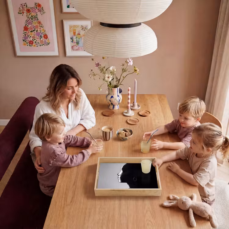 Vrouw - Profiel - Mensen - Zwart-wit Dienblad Rechthoek middel -sfeer4