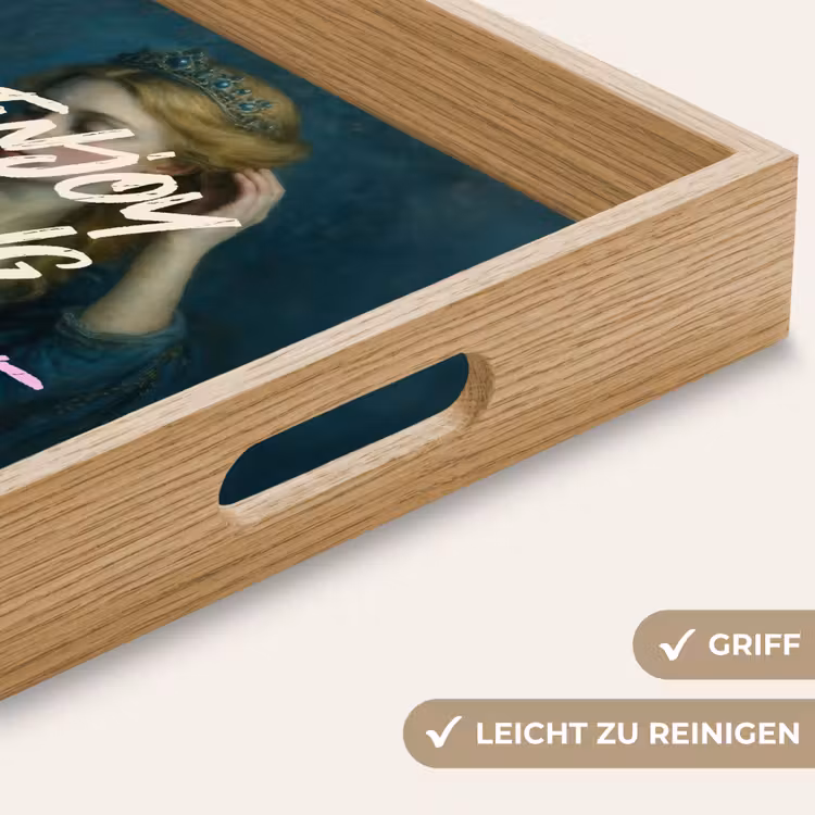 Vrouw - Roos - Quote Dienblad Rechthoek middel -USP_HandgreepDE