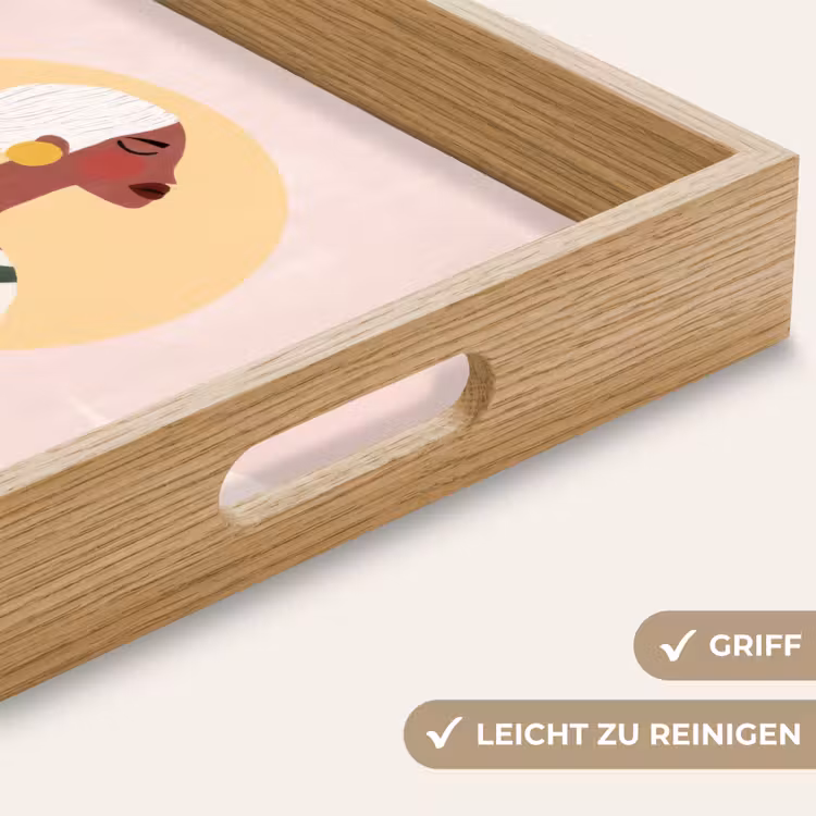 Vrouw - Zon - Kleurrijk Dienblad Rechthoek middel -USP_HandgreepDE