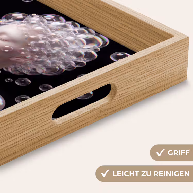 Vrouw - Bellen - Abstract - Kleurrijk Dienblad Rechthoek middel -USP_HandgreepDE