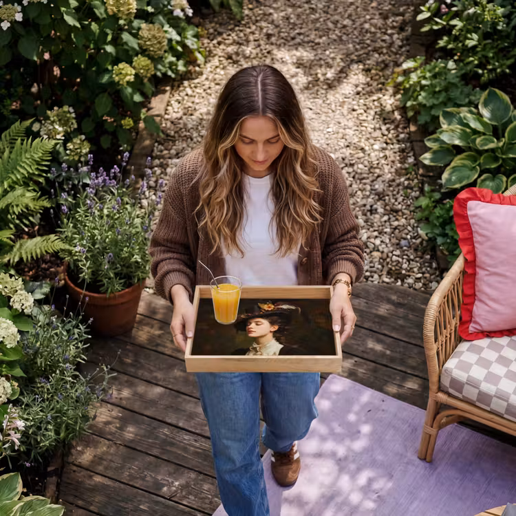 Vrouw - Victoriaans - Portret Dienblad Rechthoek middel -sfeer5