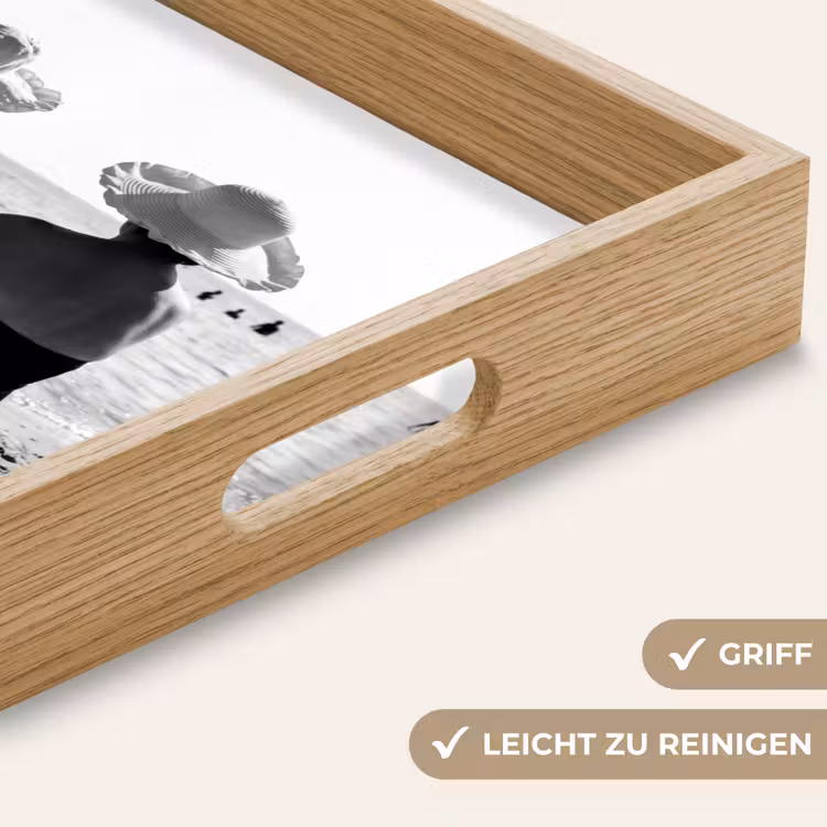 Vrouwen - Zonnehoed - Strand - Zwart - Wit Dienblad Rechthoek middel -USP_HandgreepDE