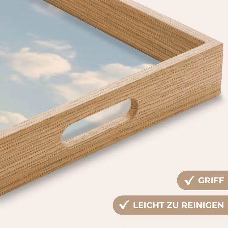 Tablett - Frauen – Tauchhaltung – Wolken - Vrouwen - Duikhouding - Wolken Dienblad Rechthoek middel