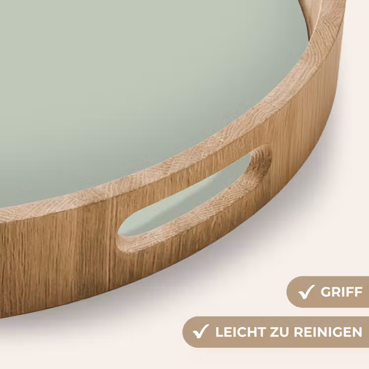 Frosted - Mint - Groen Dienblad Rond middel 914 -USP_HandgreepDE