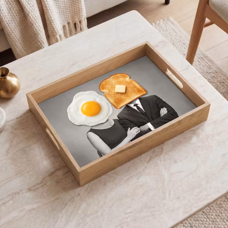 Ontbijt - Koppel - Ei - Brood Dienblad Rechthoek middel -sfeer1