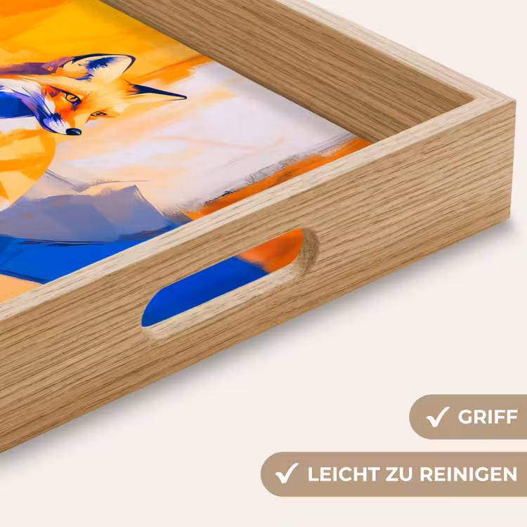 Vos - Oranje - Vormen - Abstract Dienblad Rechthoek middel -USP_HandgreepDE