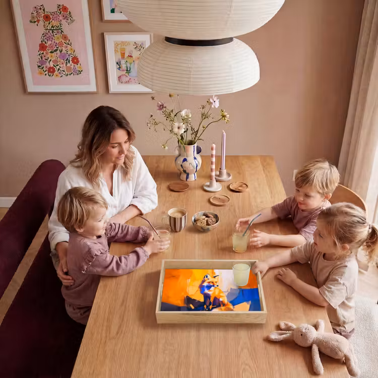 Vos - Oranje - Vormen - Abstract Dienblad Rechthoek middel -sfeer4