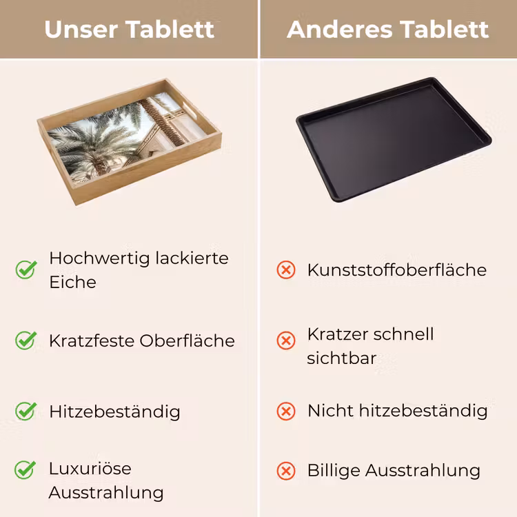 Gebouw - Palmbomen - Beige - Zon Dienblad Rechthoek middel -USP_VergelijkingDE