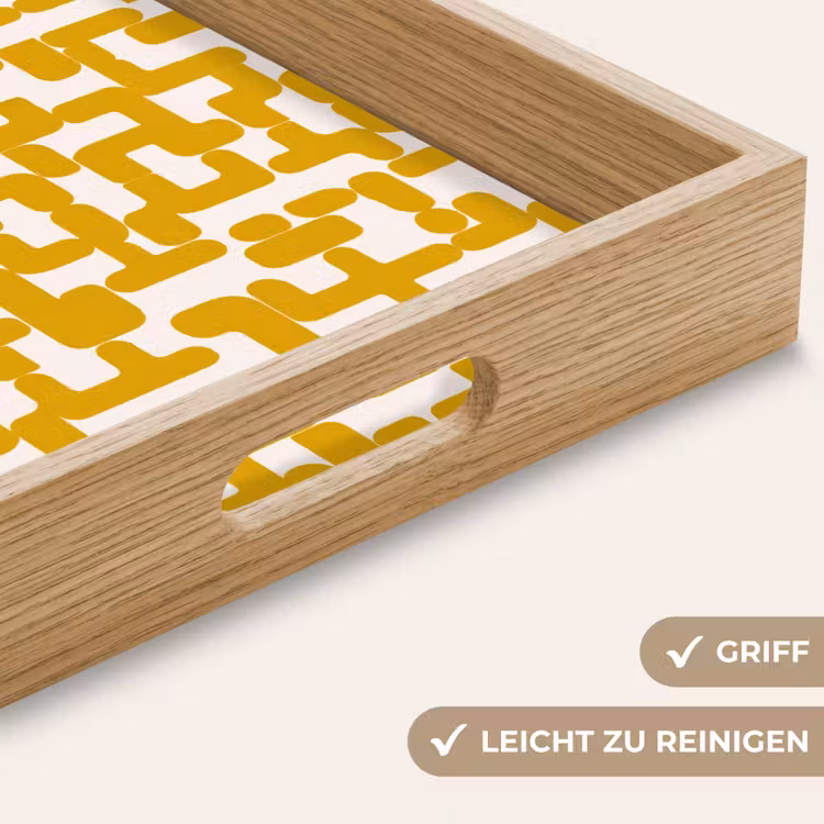 Geel - Beige - Patroon Dienblad Rechthoek middel 911 -USP_HandgreepDE