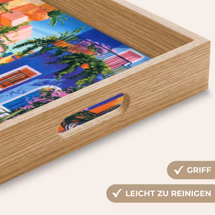 Geel - Blauw - Oranje - Huis Dienblad Rechthoek middel -USP_HandgreepDE